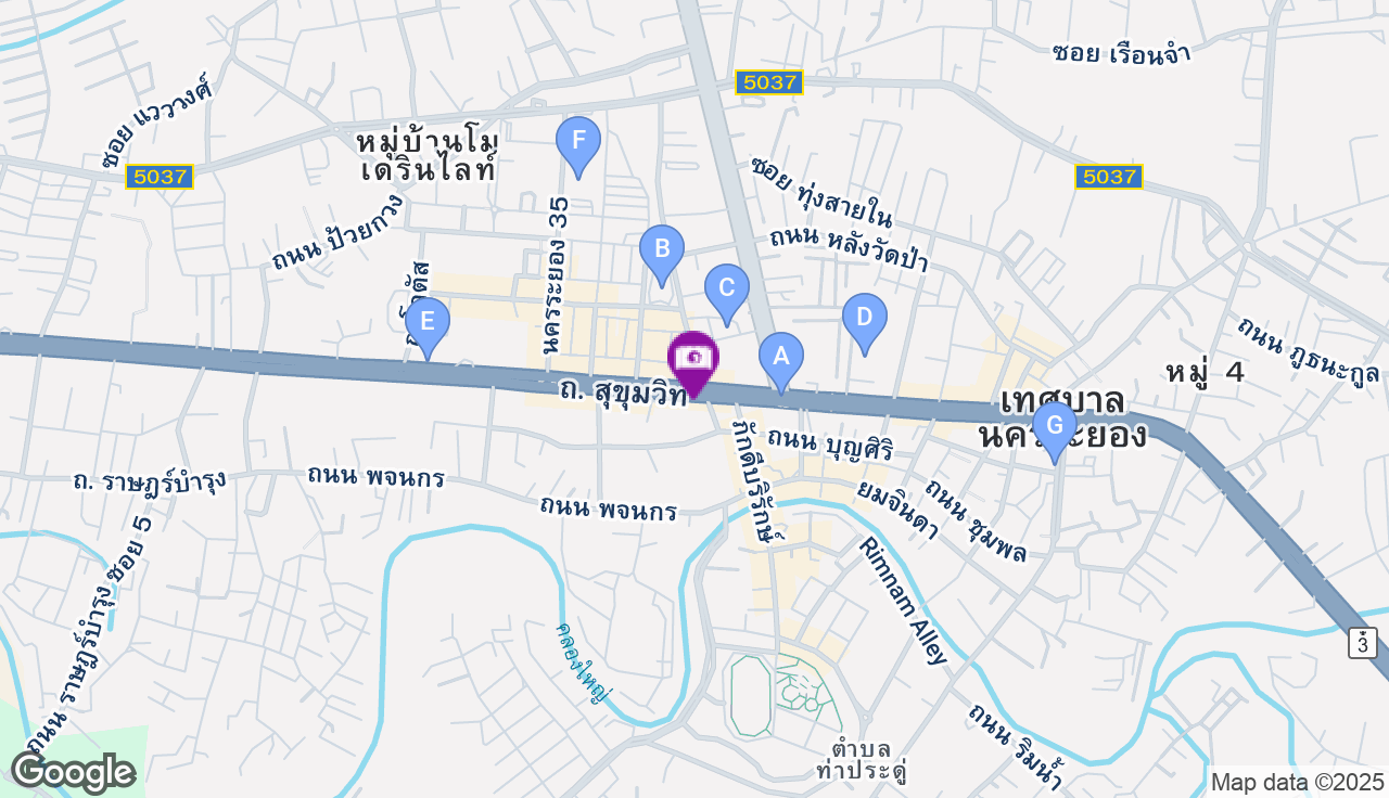 ถนนสุขุมวิท - ก่อนถึงแยกโรงพยาบาลระยอง